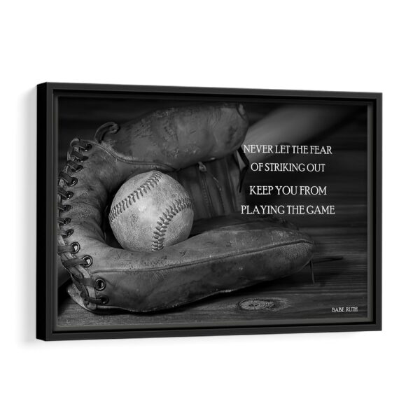 baseball quote framed canvas black frame