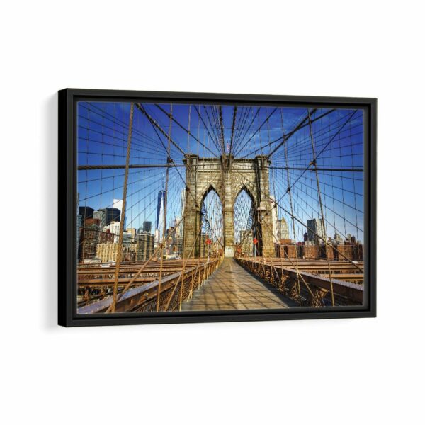 brooklyn bridge framed canvas black frame