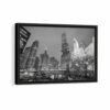 chicago downtown framed canvas black frame