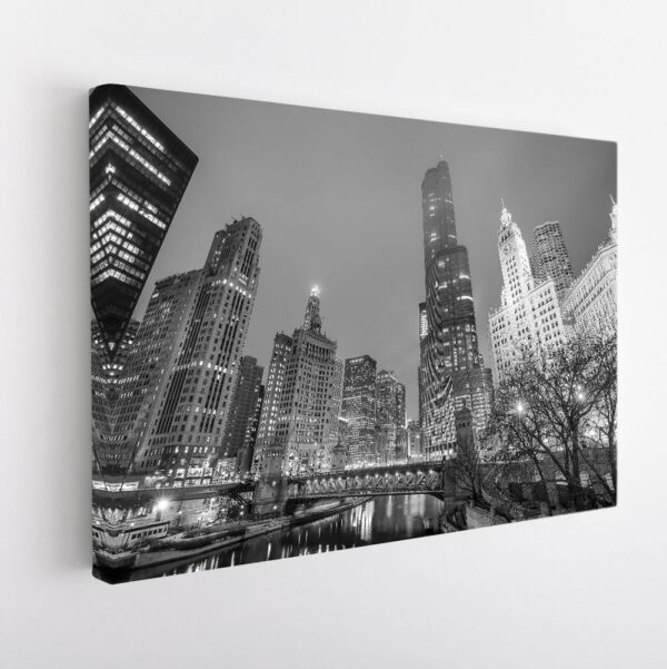 chicago downtown stretched canvas