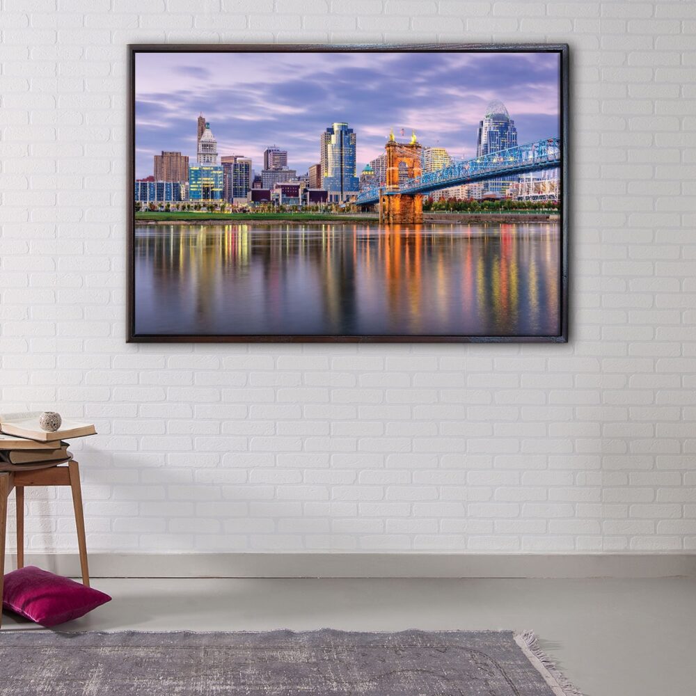 cincinnati skyline frame canvas