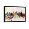 cincinnati watercolor skyline framed canvas black frame