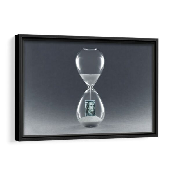 dollar timer framed canvas black frame