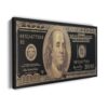 golden 100 dollar bill canvas art