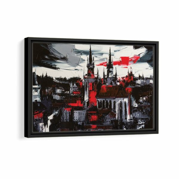 gothic prague framed canvas black frame