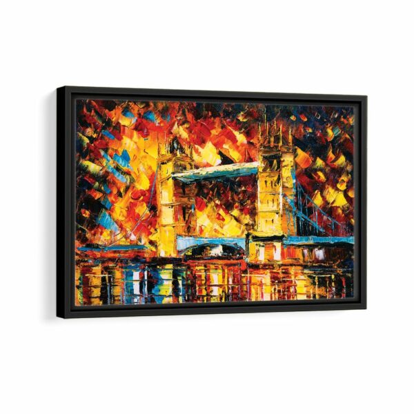 london bridge painting framed canvas black frame