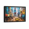 manhattan city framed canvas black frame