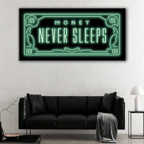 money never sleeps canvas