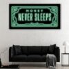 money never sleeps canvas