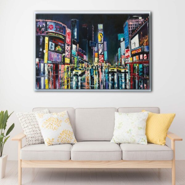 new york painting floating frame canvas