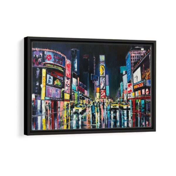 new york painting framed canvas black frame