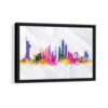 new york watercolor skyline framed canvas black frame