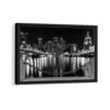 pittsburgh at night framed canvas black frame