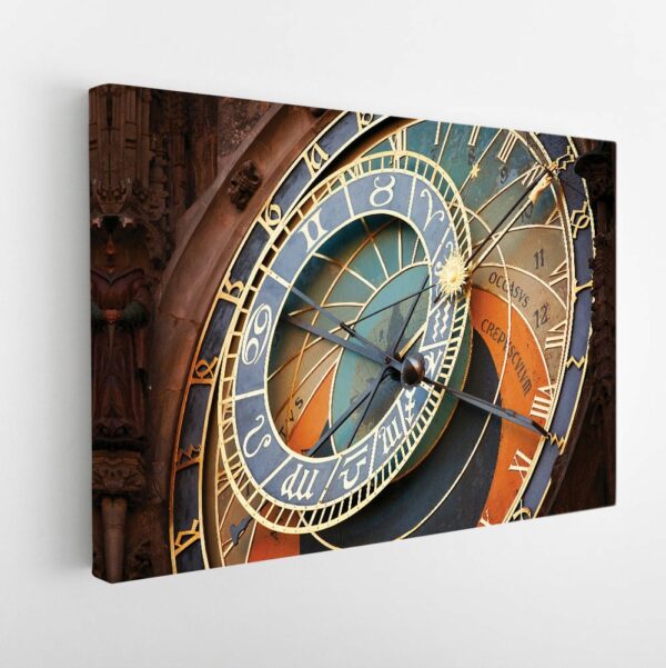 prague astronomical Clock stretched canvas