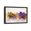 reno watercolor skyline framed canvas black frame