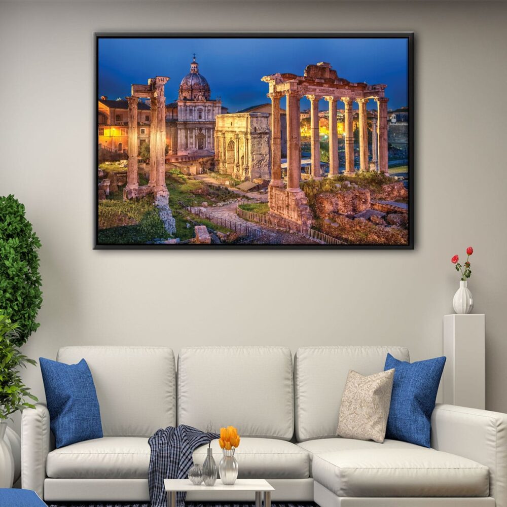 rome monuments floating frame canvas