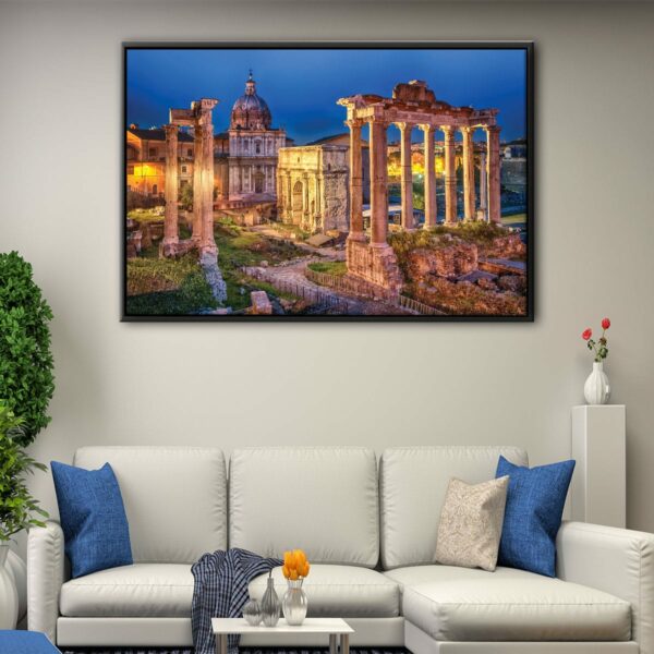 rome monuments floating frame canvas