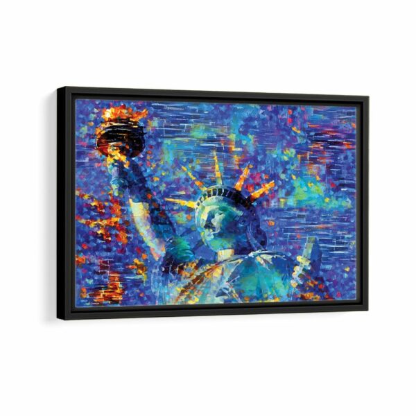 statue of libery framed canvas black frame