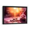 time is money framed canvas black frame