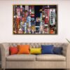 tokyo at night floating frame canvas