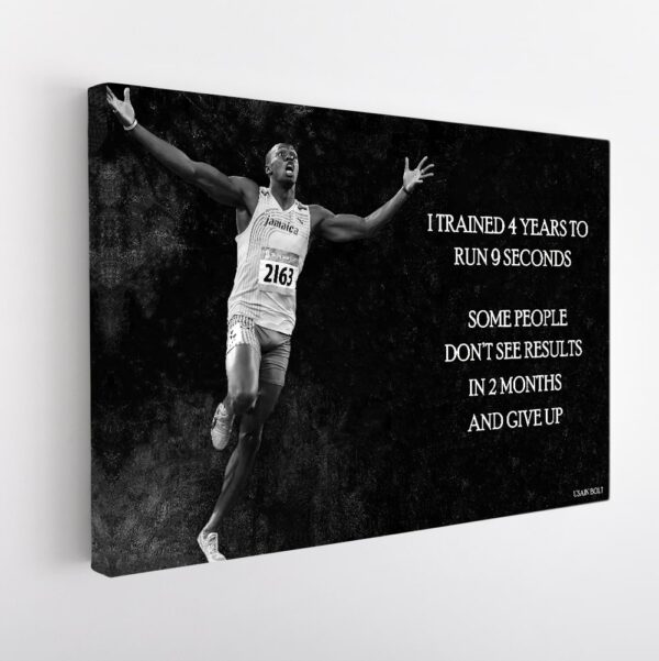 usain bolt quote stretched canvas