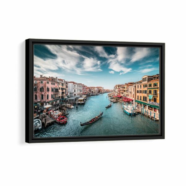 venice grand canal framed canvas black frame