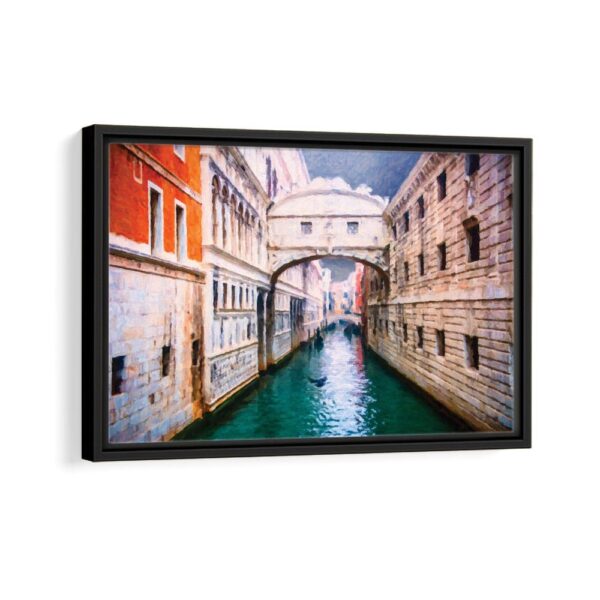 venice painting framed canvas black frame