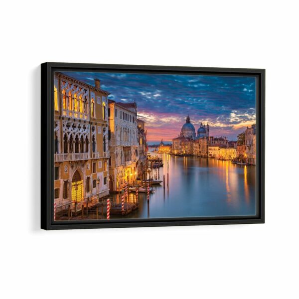 venice sunset framed canvas black frame