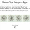 Vintage push pin world map compass customization