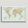 Vintage push pin world map - white frame