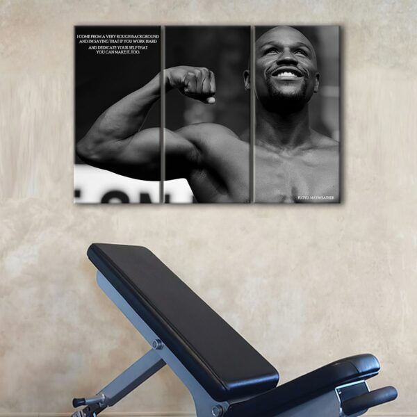 tableau tryptique citation de floyd mayweather