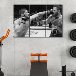 3 panels khabib vs mcgregor canvas art