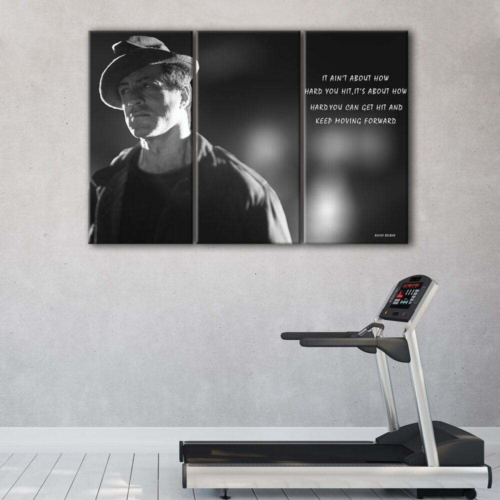 3 panels rocky movie quote canvas art