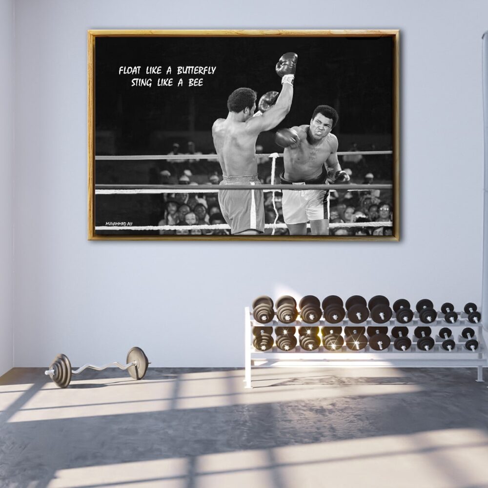 Ali butterfly quote floating frame canvas