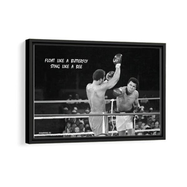 Ali butterfly quote framed canvas black frame