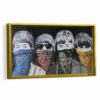 Banksy Beatles Bandanas framed canvas gold frame