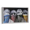 Banksy Beatles Bandanas framed canvas white frame