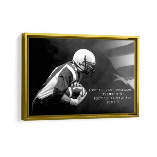 american football quote framed canvas gold frame