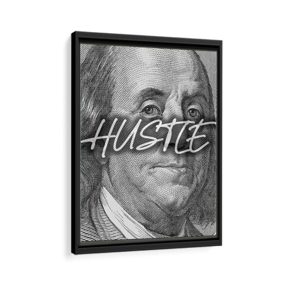 benjamin franklin hustle framed canvas black framed