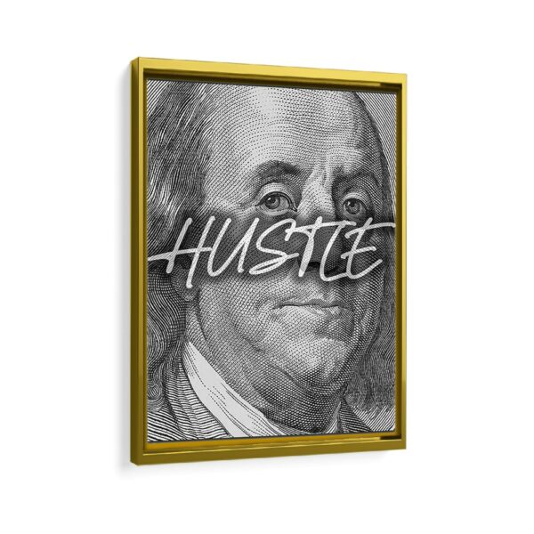 benjamin franklin hustle framed canvas gold frame