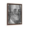 benjamin franklin hustle framed canvas walnut brown frame