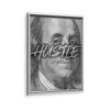 benjamin franklin hustle framed canvas white frame