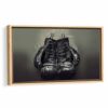 boxing gloves framed canvas beige frame