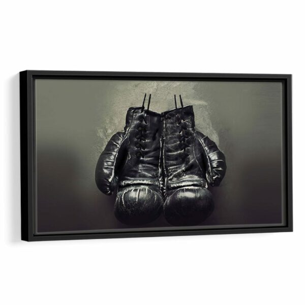 boxing gloves framed canvas black framed