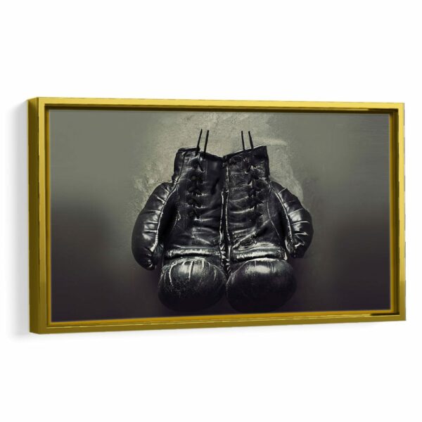 boxing gloves framed canvas gold frame