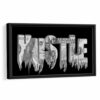 dollar hustle framed canvas black framed