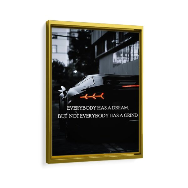 dream supercar quote framed canvas gold frame