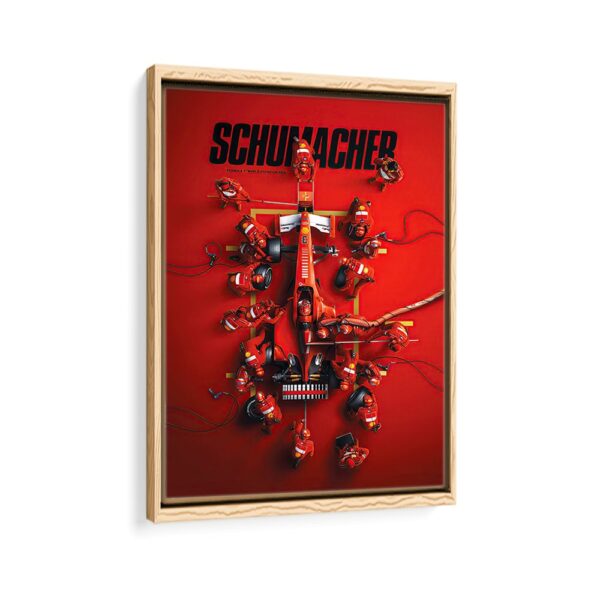 michael shumacher F1 framed canvas beige frame