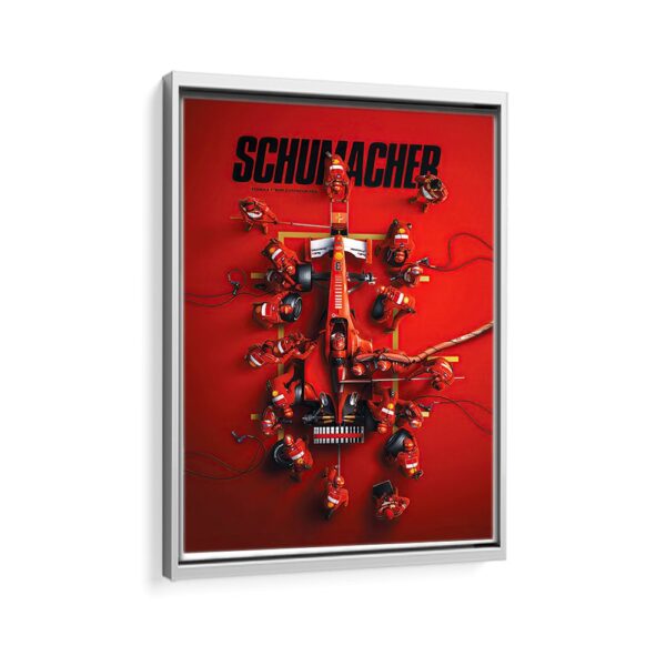 michael shumacher F1 framed canvas white frame