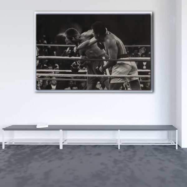 muhamed ali punch floating frame canvas